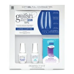 Gelish Soft Gel Long Coffin Kit, 550 Ct