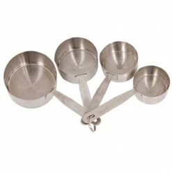 SUN® Dry Measuring Cup Set, Stainless Steel, 4 Pc
