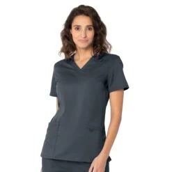 Women's Modern V-Neck Tunic Top, XXSmall To XLarge, By Landau -Makeup Care Products Store 4160 GRPR 1