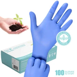 SUN® Eco Gloves Biodegradable Nitrile, Blue Violet, 100 Ct