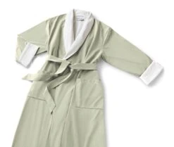 SUN® Boca Terry Microfiber Roll Collar Robe -Makeup Care Products Store C4587 MicrofiberSageLG