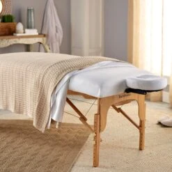 SUN® Sposh Cotton Blanket -Makeup Care Products Store JL334 Tan JL100 JL101 TableInRoom Alt1 WtRest