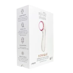 SUN® Lux Soniqué LED Sonic Cleanser, Wrinkle Reduction & Acne Treatment By ReVive Light Therapy -Makeup Care Products Store Lux Sonique Packaging Side