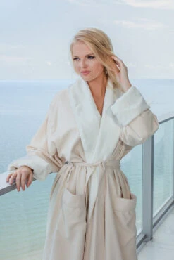 Boca Terry Shawl Collar Microfiber Robe W/ Plush Lining