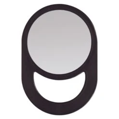 SUN® Hand Held Round Make Up Mirror, Black