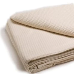 SUN® Waffle Weave Blanket -Makeup Care Products Store blankets coverlets throws ecru single 6380298764345