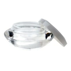 SUN® Clear Round Amenity Jar W/White Cap, 0.5oz, 10 Ct