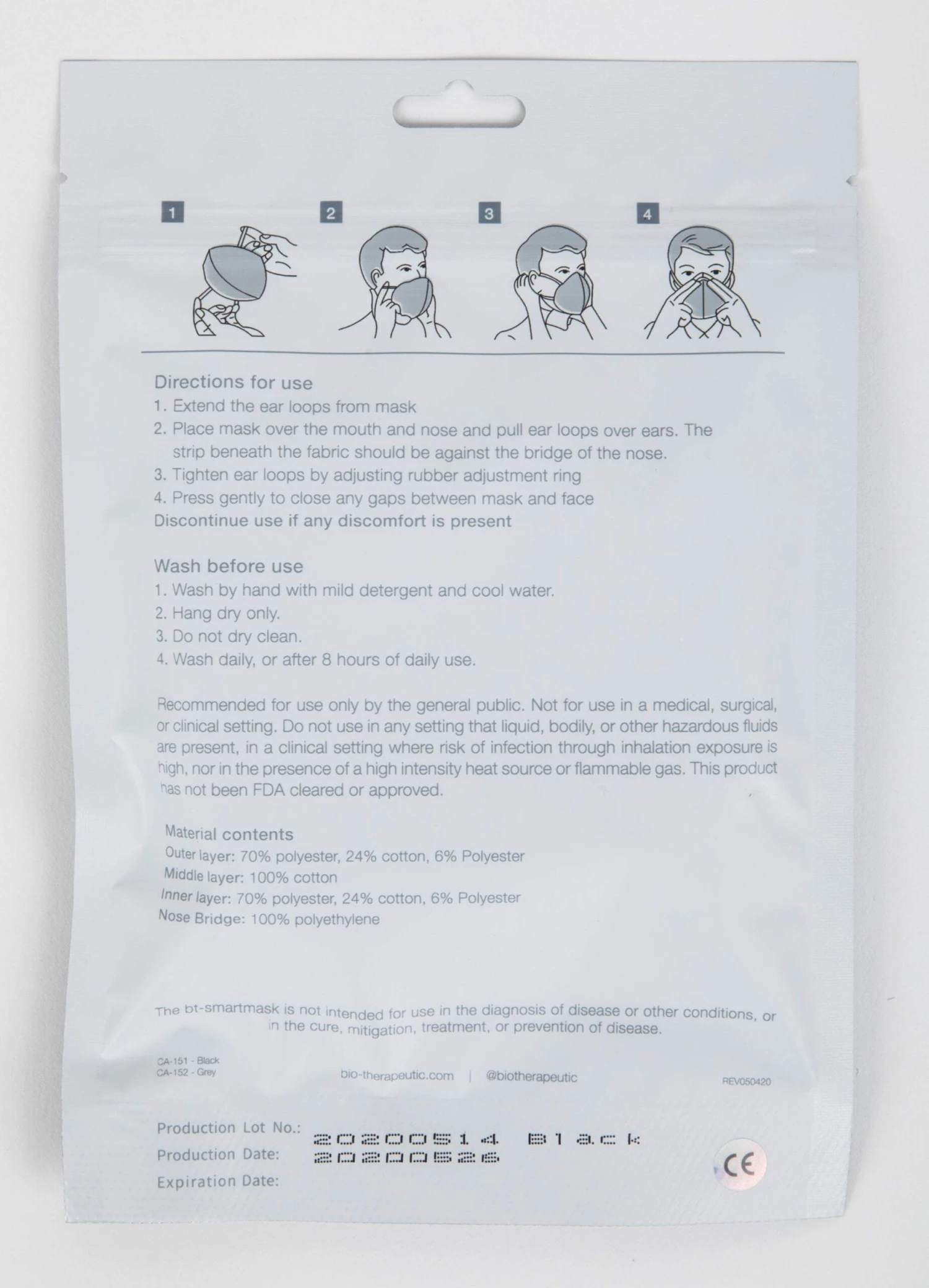 SUN® Bio-Therapeutic Bt-smartmask 3-Layer Face Covering 5 SUN® Bio-Therapeutic Bt-smartmask 3-Layer Face Covering - Image 5