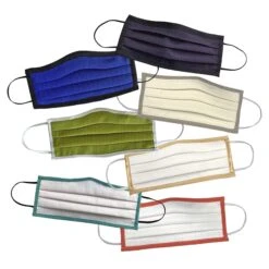 SUN® Solid With Trim Pleated Wellness Face Mask By Fashionizer Spa Uniforms