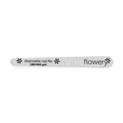 SUN® Flowery Silver Tapered Wood Core Nail File, 180/400 Grit, 100 Ct