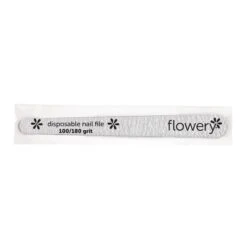SUN® Disposable Nail File, Tapered Wood Core, 100/180 Grit, 100pc, By Flowery