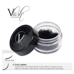 SUN® VLash C Curl Jar Lashes / .25mm Thick -Makeup Care Products Store lash extensions strips acces 14mm 6380430688313