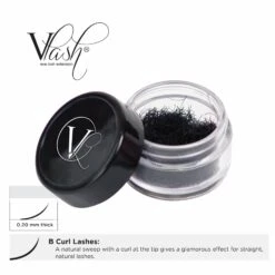 SUN® VLash B Curl Jar Lashes / .20mm Thick -Makeup Care Products Store lash extensions strips acces 16mm 6380433834041