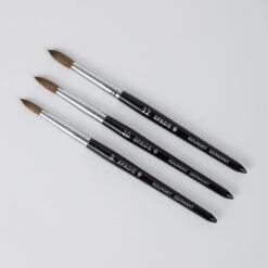SUN® Spade Kolinsky Acrylic Brush, Black #8, #10, And #12