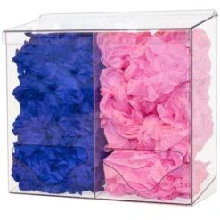 Short Bulk PPE Dispenser, Double Bin, Clear
