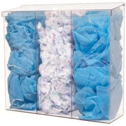 Tall Bulk PPE Dispenser, Triple Bin, Clear