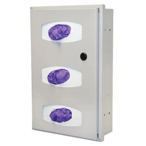 Semi Recessed Glove Box Dispenser, Triple, Quartz Beige -Makeup Care Products Store ppe supply dispensers 14041016041529