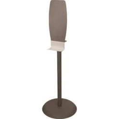 Hand Sanitizer Floor Stand With Backplate & Drip Tray, Quartz Beige