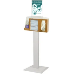 Sanitation Station With Stand, Maple Fauxwood