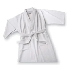 SUN® Boca Terry Robe, MicroTec Pineapple Waffle Weave, White, OSFM