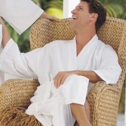 SUN® Boca Terry Robe, Seashell Waffle Kimono