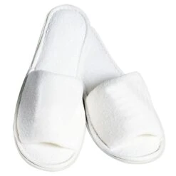 SUN® Boca Terry Terry Slippers, White